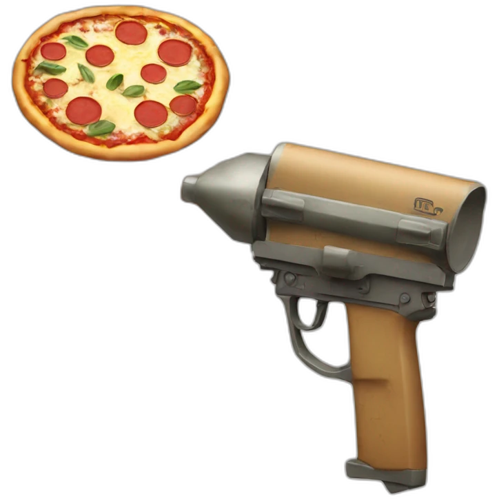 A pizza with a bazooka emoji