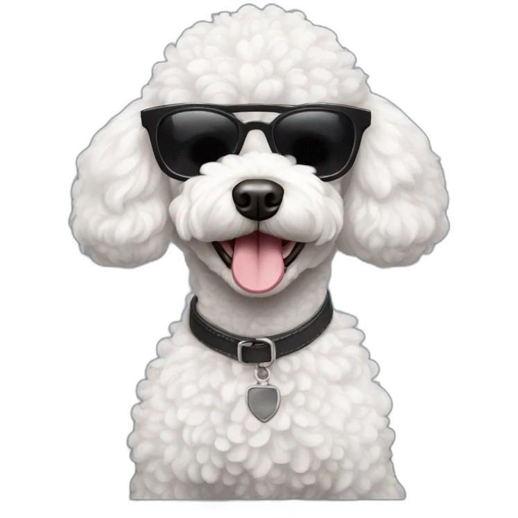 French poodle con gafas oscuras emoji