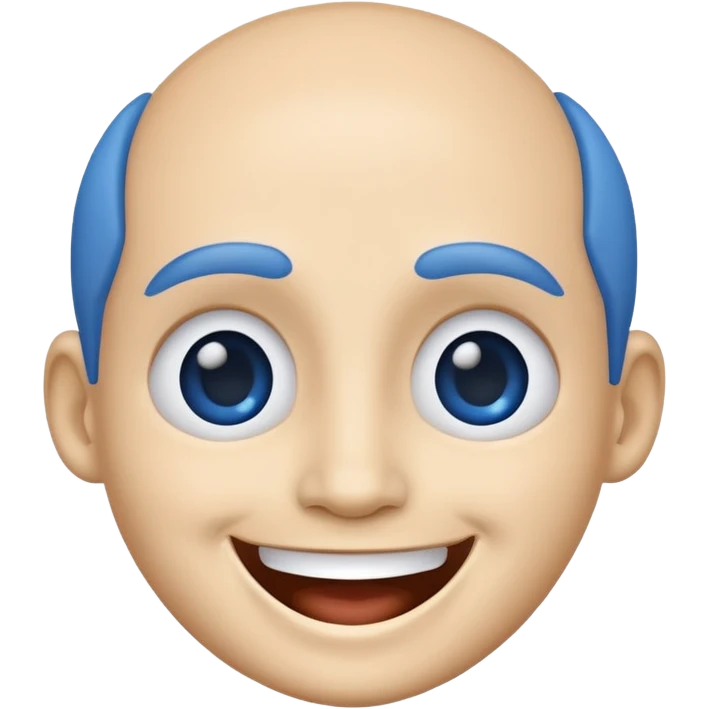 Blue face with open smile  emoji