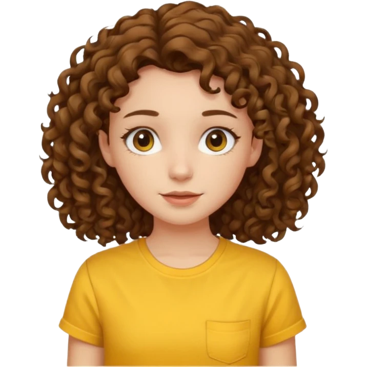 curly haired girl with yellow shirt emoji