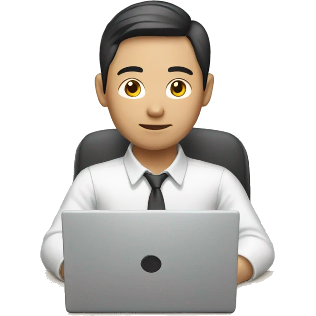 asian working on laptop emoji