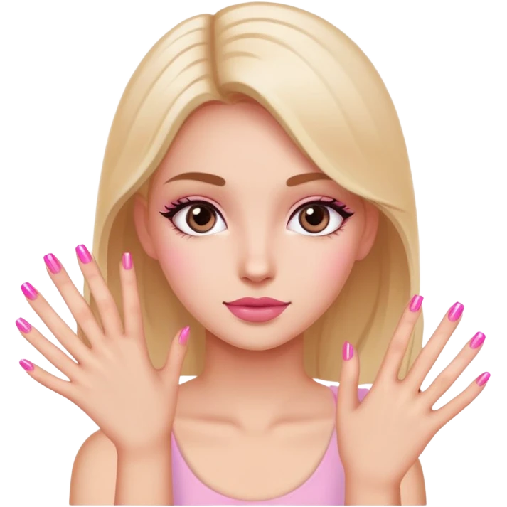 Girl with pink nails emoji