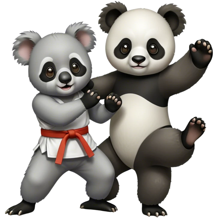 Koala and panda doing karate emoji