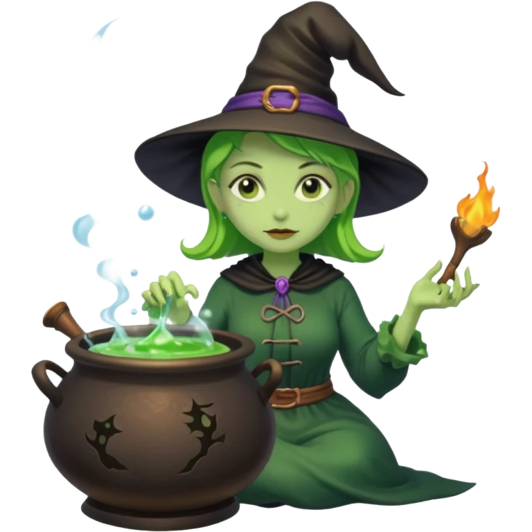 green witch cooking potion emoji