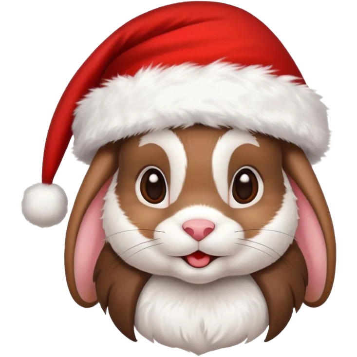Brunette rabbit christmas emoji