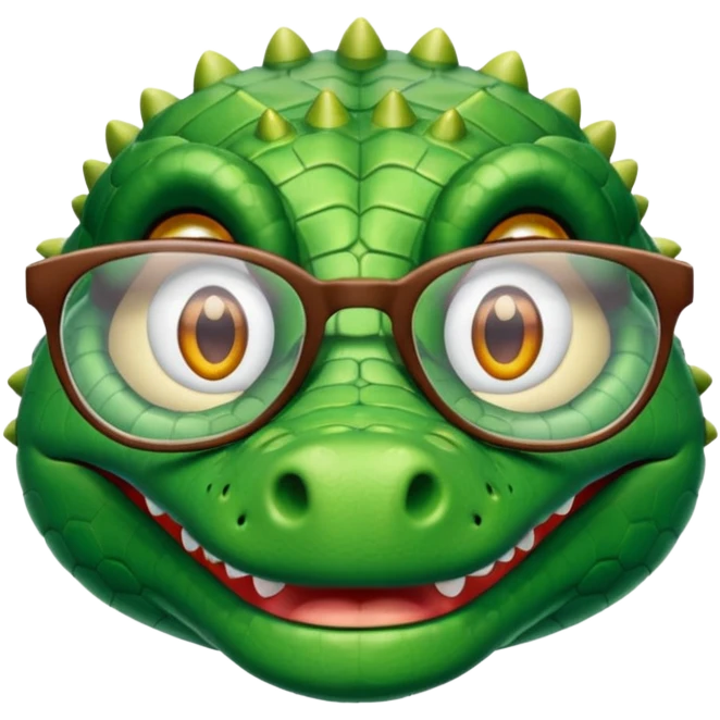 Crocodiles with glasses emoji