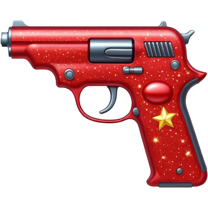 red glitter gun emoji