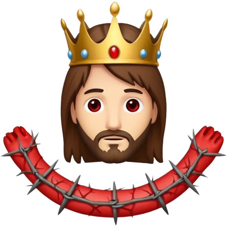 Christ on the cross with the crown of thorns and the blood on him emoji
