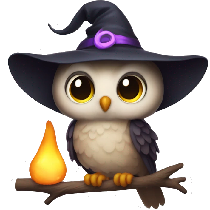 Cute Owl Witch emoji