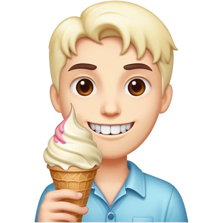 Evil smile holding ice cream emoji