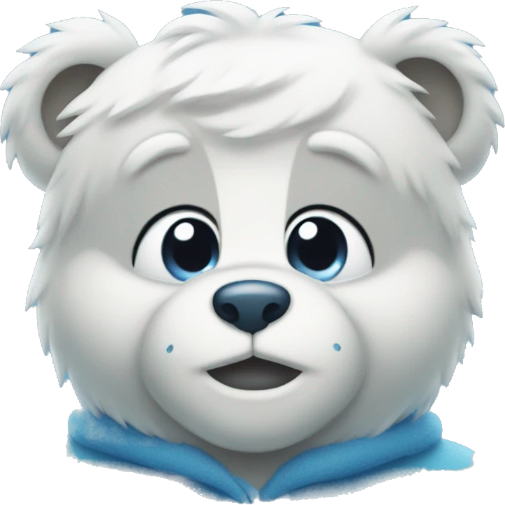 Blue care bear face emoji