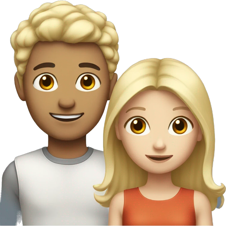 blonde girl and brunette boy  emoji