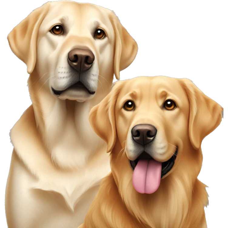 A labrador and a golden retriever  emoji