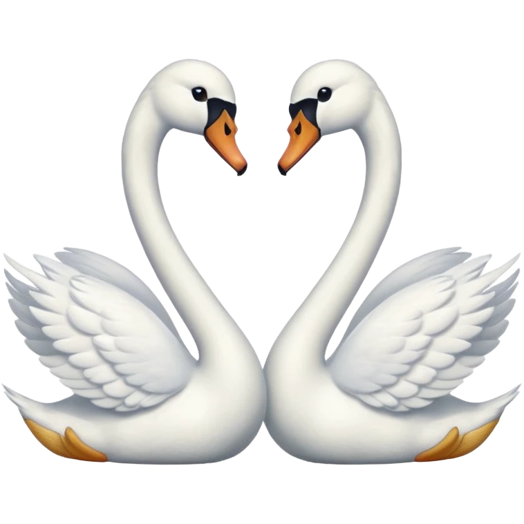 Two swan face each other emoji