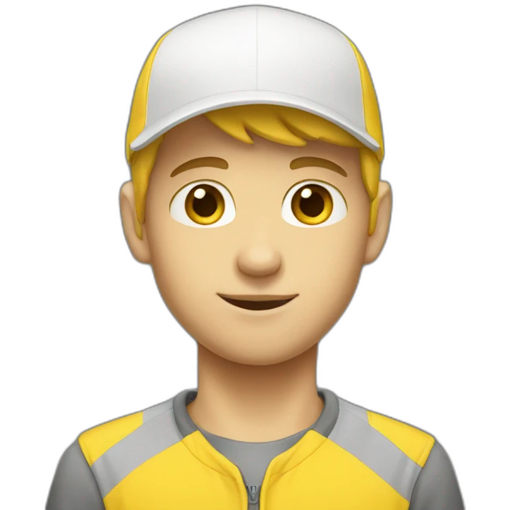 White boy wearing Yellow cap emoji