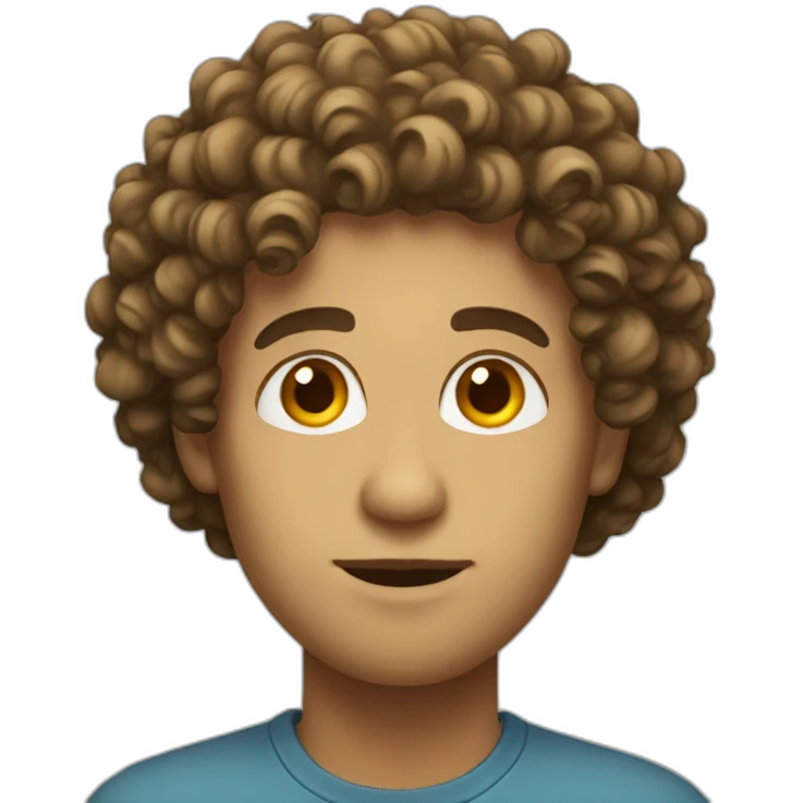 Tall face with curly hair  emoji