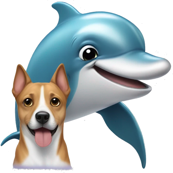 Dolphin and a dog emoji