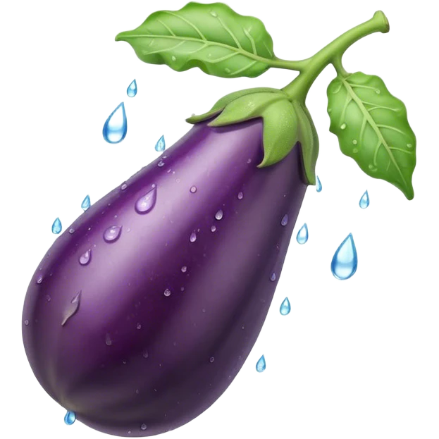 eggplant with wate emoji
