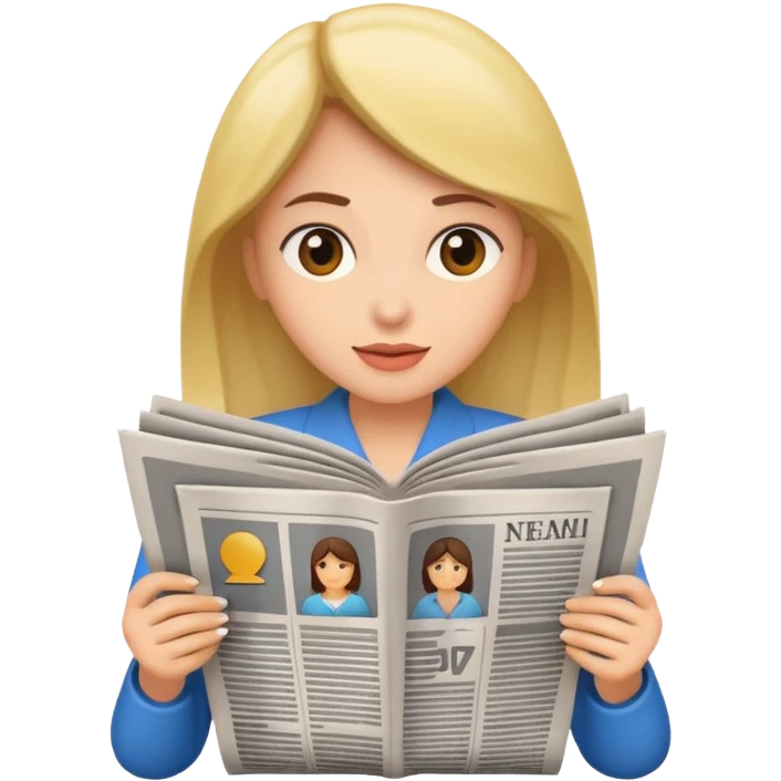 newspaper read woman emoji