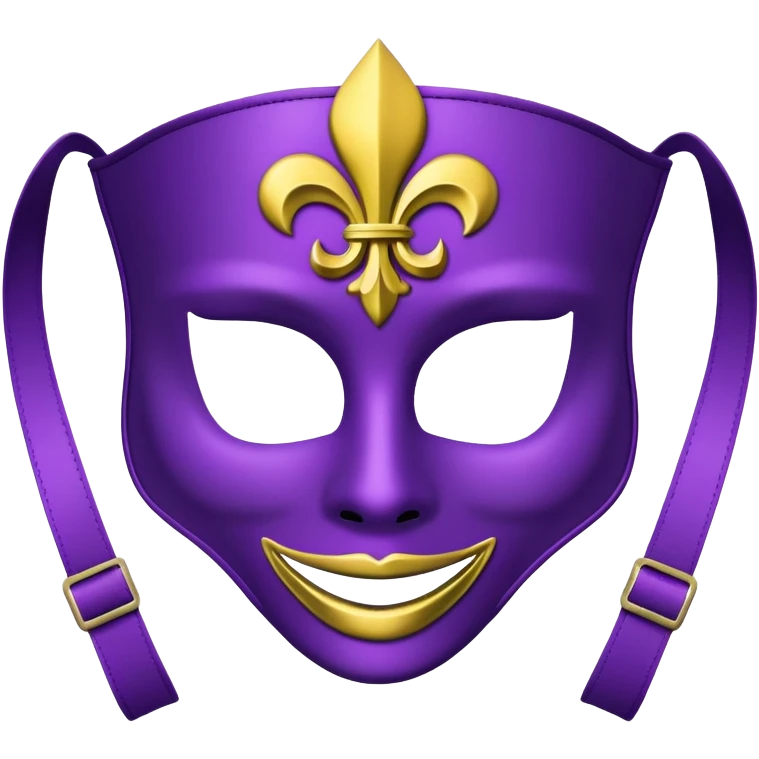 Louisiana themed ski mask with fleur-de-lis and Mardi Gras colors emoji