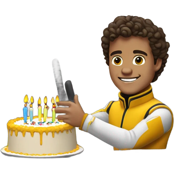 Lando NORRIS Hold birthday cake for you from his car emoji