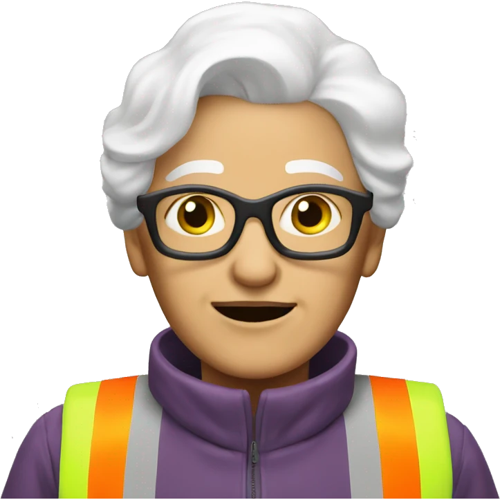 safety vest old lady with white hair emoji