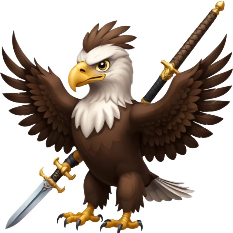 eagle with sword strapped to his front emoji