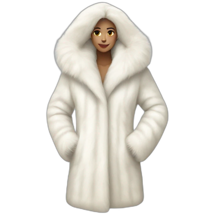 White fur coat emoji