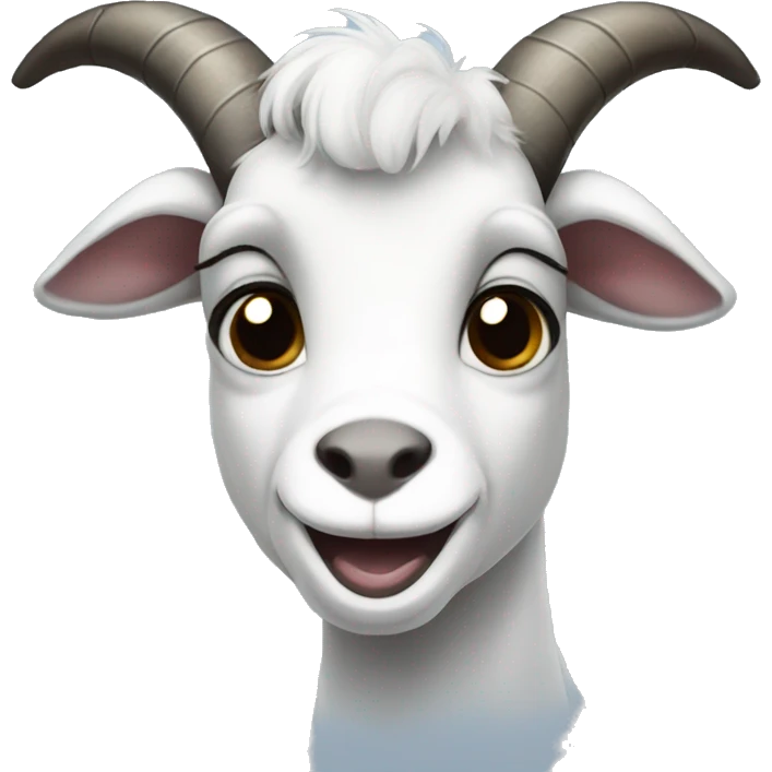 black and white goat no horns cute emoji