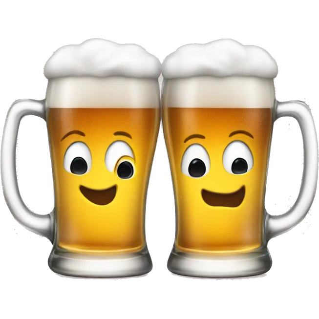 cute two beer mugs tapping  emoji