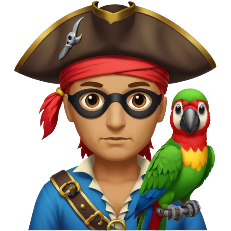 pirate and parrot emoji