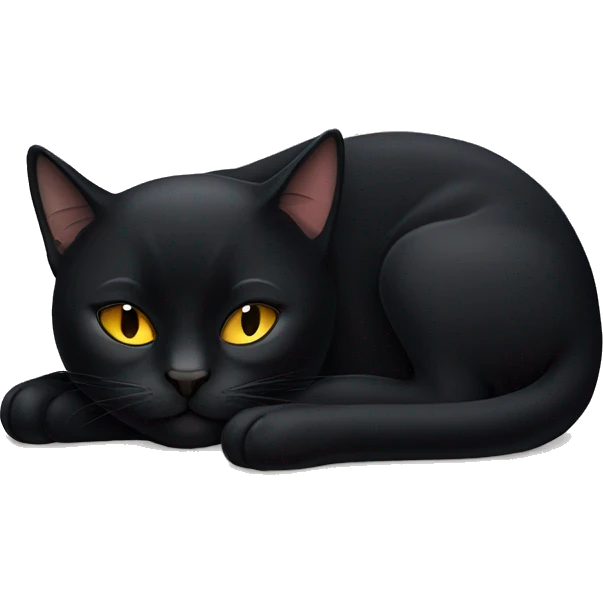 Black cat sleeping emoji