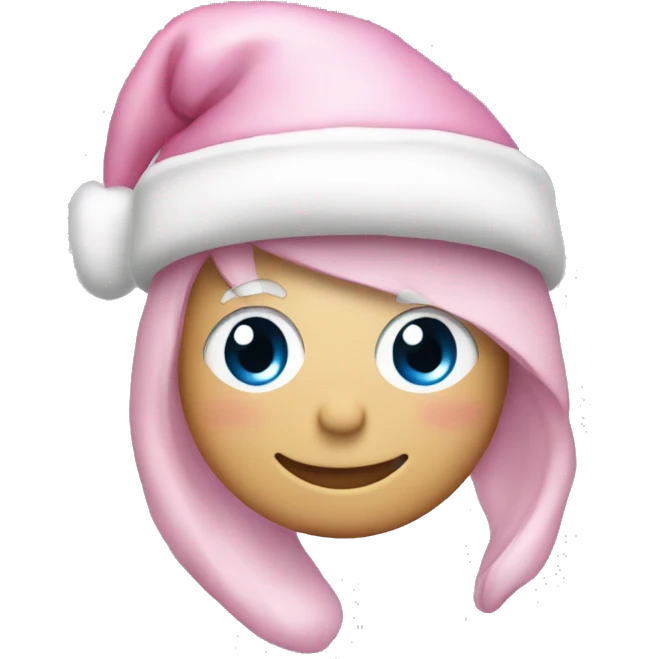 Light pink Santa hat with sparkly snowflakes  emoji
