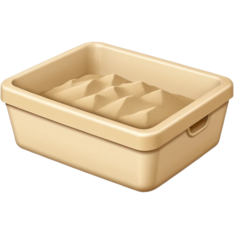 cat litter box with sand emoji