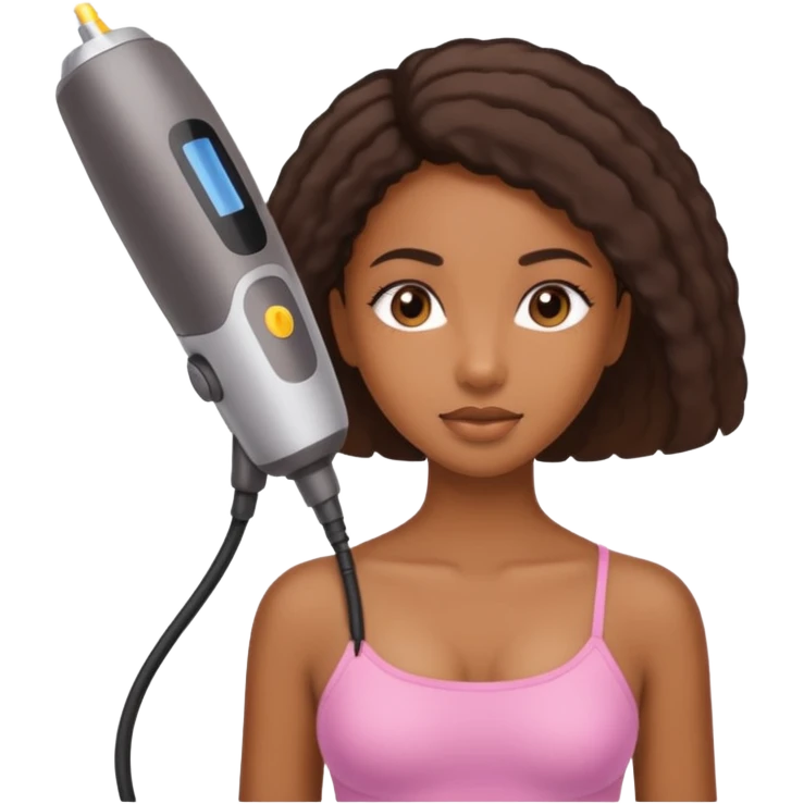 black girl receiving laser hair removal emoji