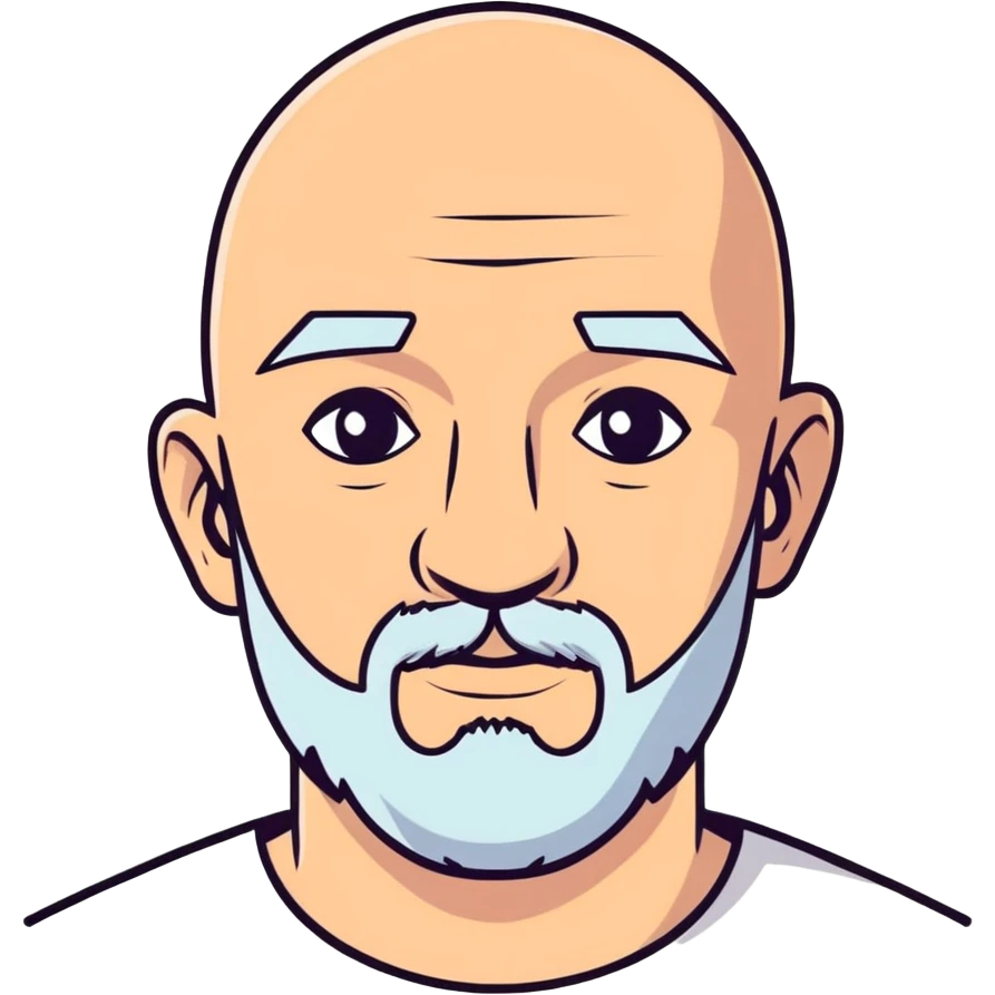 Hombre calvo con barba corta  emoji