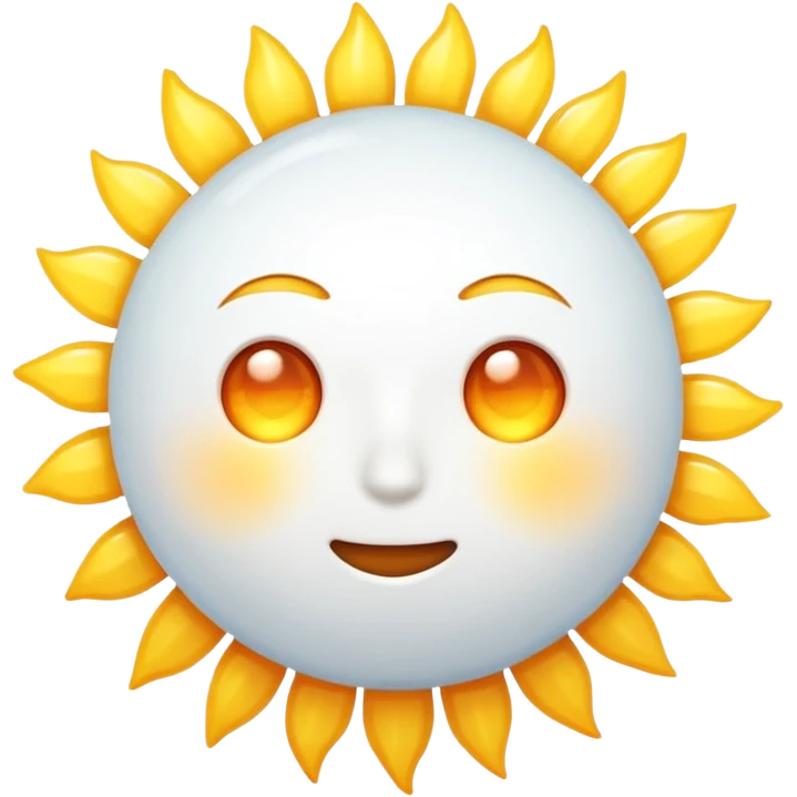 Bright white sun emoji