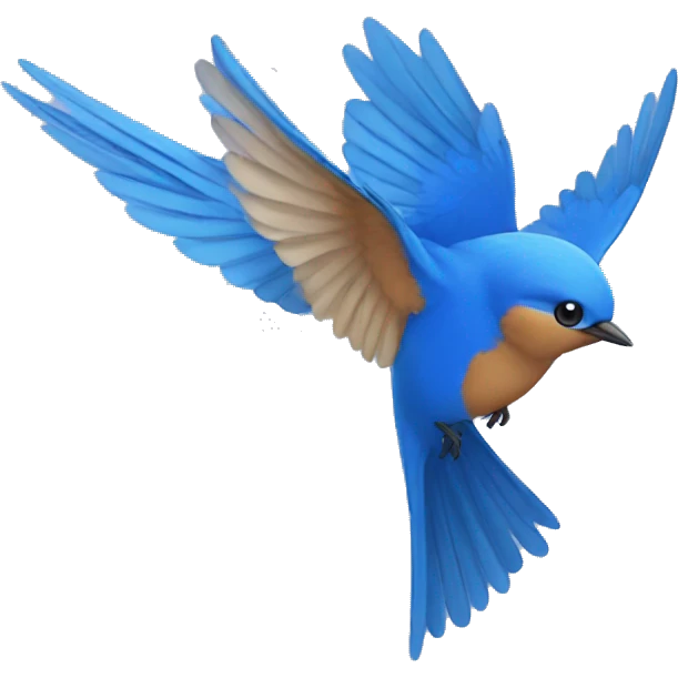 Bluebird flying emoji