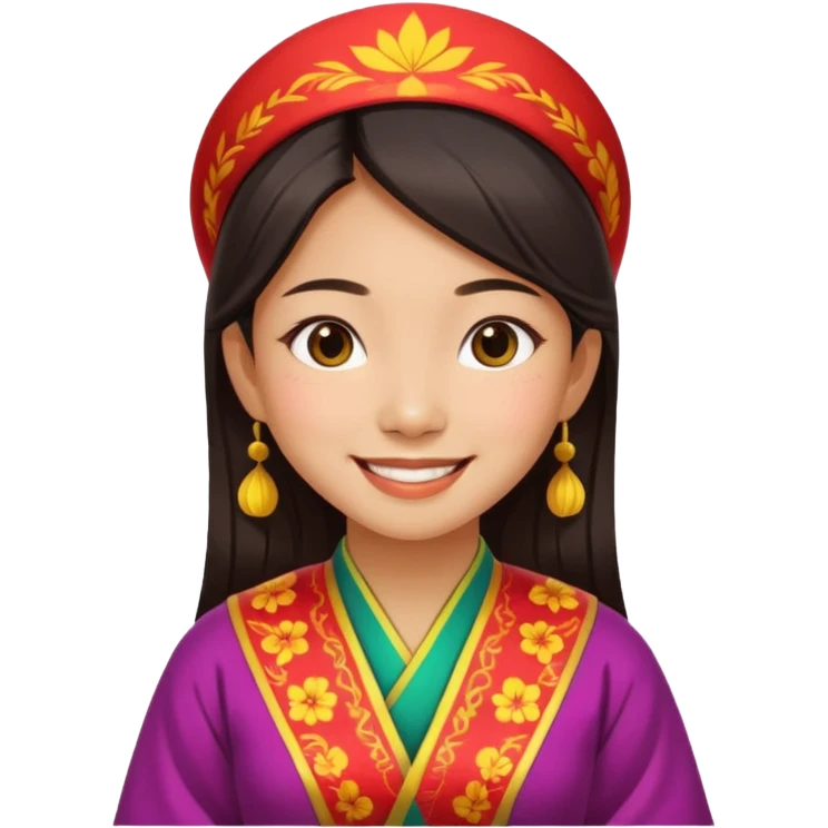 Asian girl wearing traditional Vietnamese clothes emoji