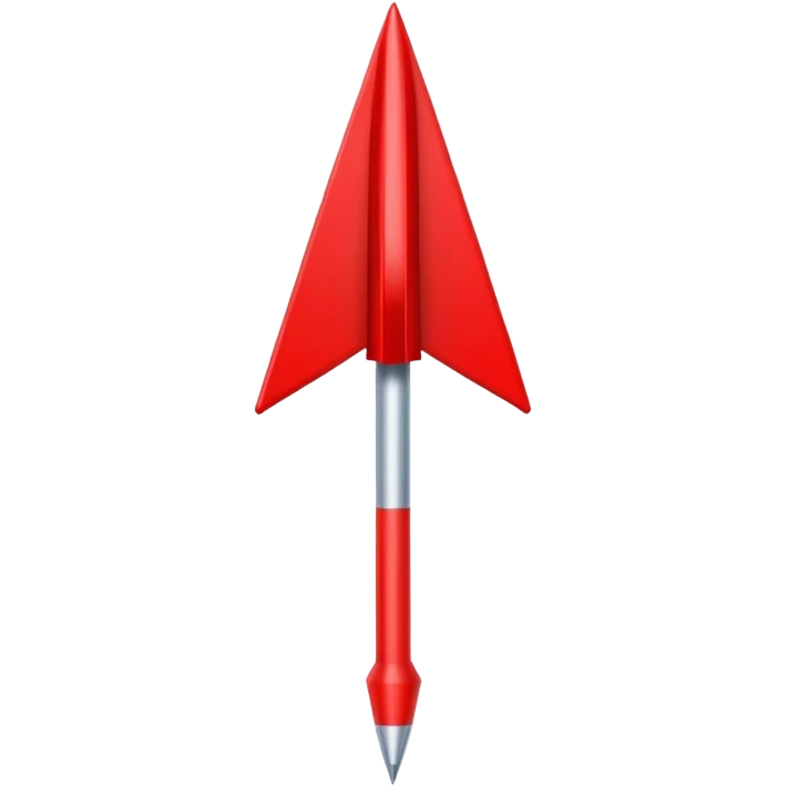 Une flèche de direction rouge qui pointe vers le haut à 90 degrée emoji