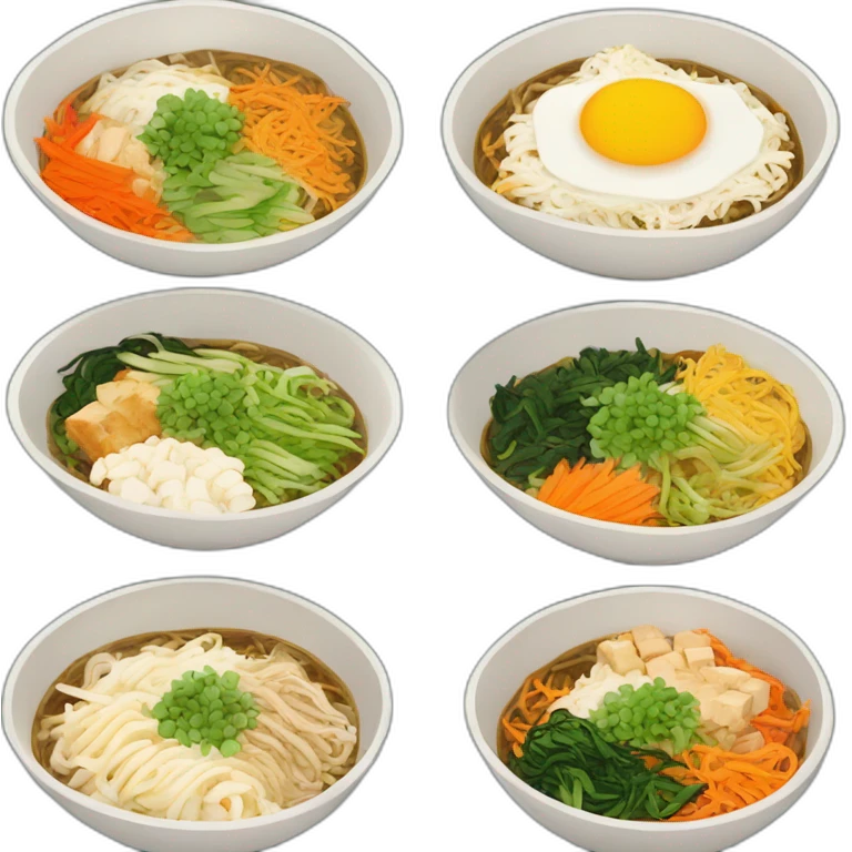 bowl of tofu bibimbap no eggs emoji
