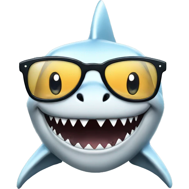 Shark with glasses emoji