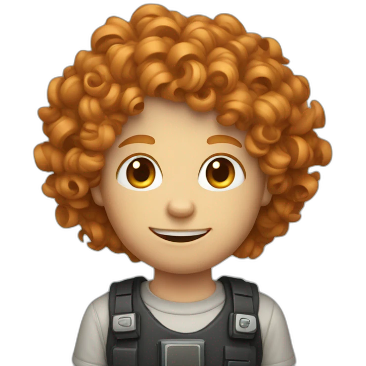 curly ginger with a joystick emoji