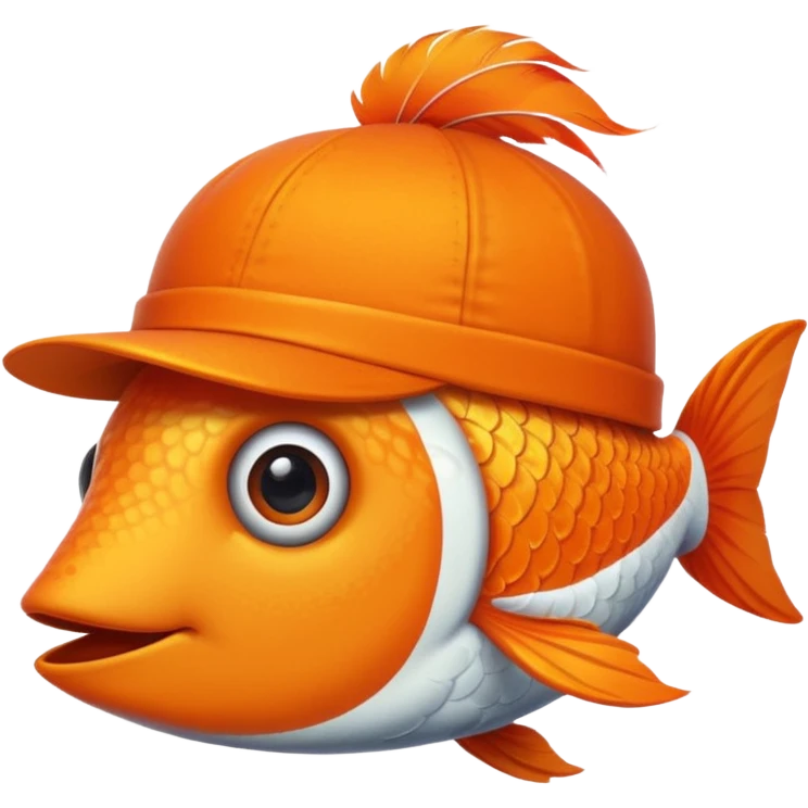 fish with orange feathered hats emoji