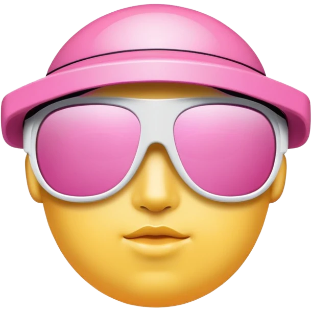 extra bulky pink visor sunglasses, ultra thick Y2K style, maximum chunky design emoji