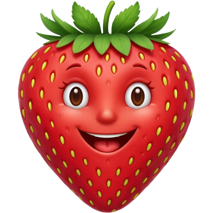 a Strawberry singing emoji