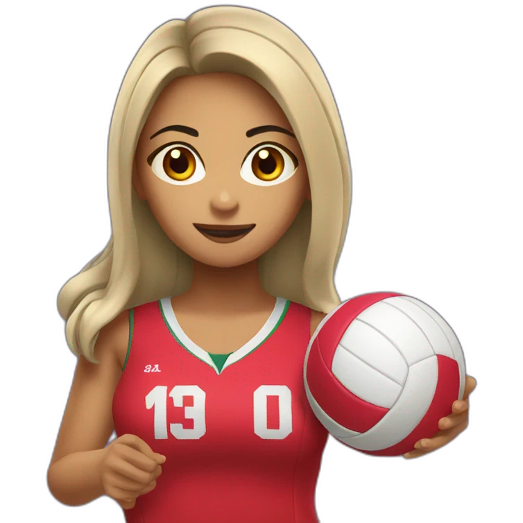 Passionate  Mexican girl volleyball player emoji