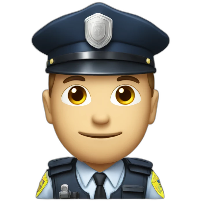 Mushroom-headed man with police suit emoji