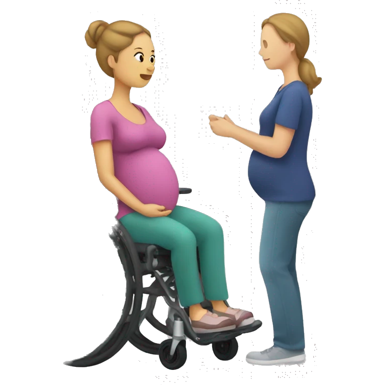 A pregant woman in a wheelchair emoji