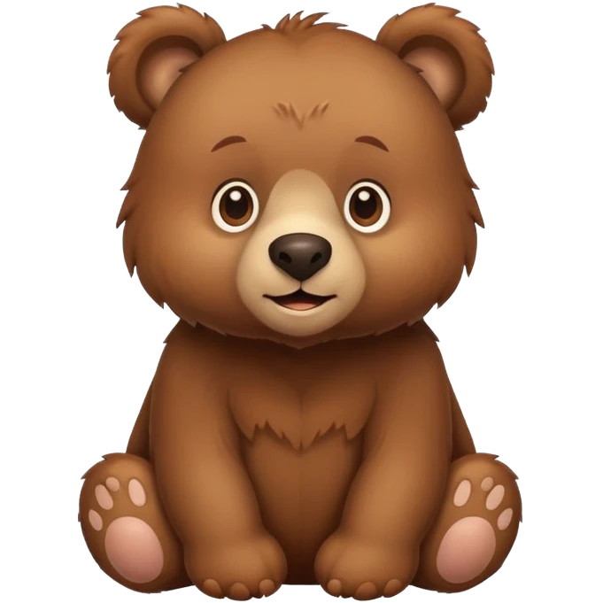 Simple cartoon brown bear with round ears emoji
